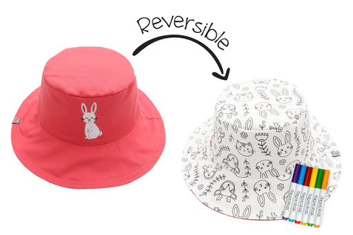 Flapjack Kids' Colouring Reversible Sun Hat - Bunny