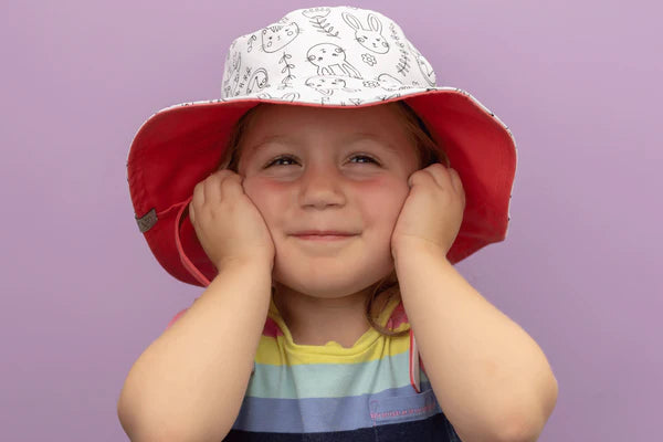 Flapjack Kids' Colouring Reversible Sun Hat - Bunny