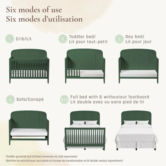 Little Seeds Briar Headboard Crib - Bottle Green Paint