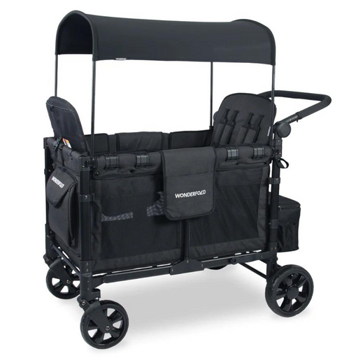 WonderFold W4 Elite Quad Stroller Wagon - Volcanic Black