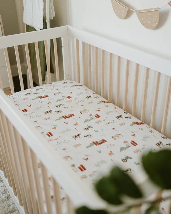 Little Unicorn Cotton Muslin Crib Sheet - Farmyard