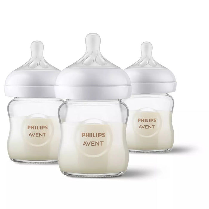 Avent Glass Natural Bottle 3pk 4oz - 0M+