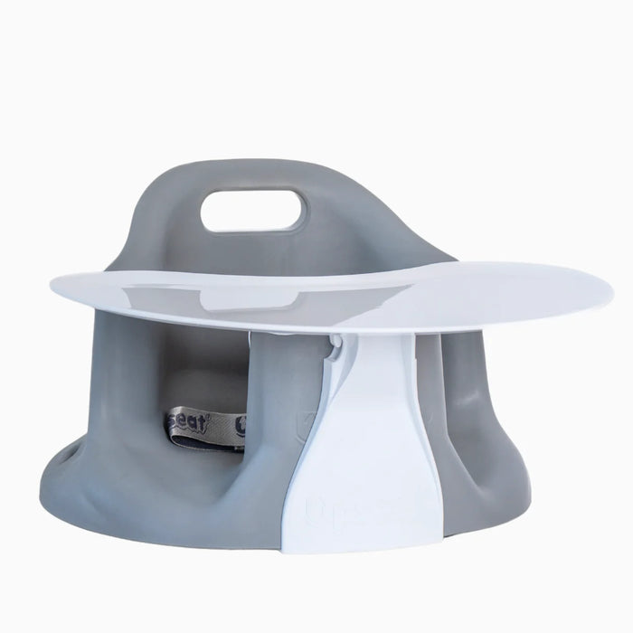 Upseat Baby Floor and Booster Seat with Tray - Grey