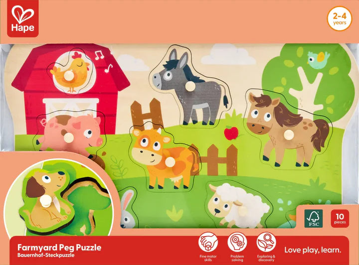 Hape 2026 Farmyard Peg Puzzle E1458