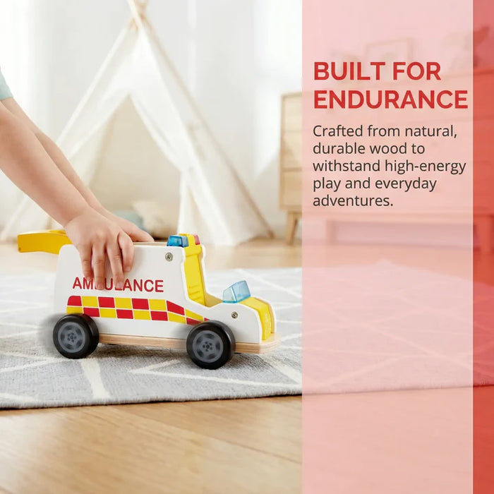 Hape Rapid Response Toy Ambulance E3091