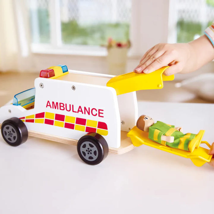 Hape Rapid Response Toy Ambulance E3091