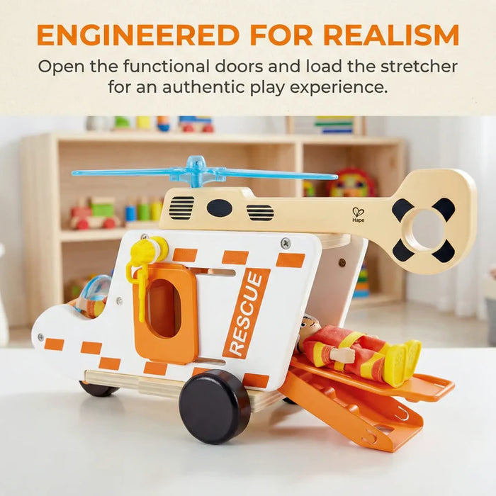 Hape Rapid Response Toy Ambulance E3091