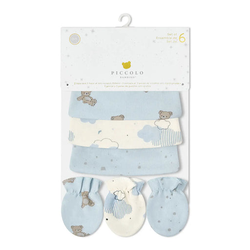Piccolo Bambino 3 hats & 3 mittens - Blue