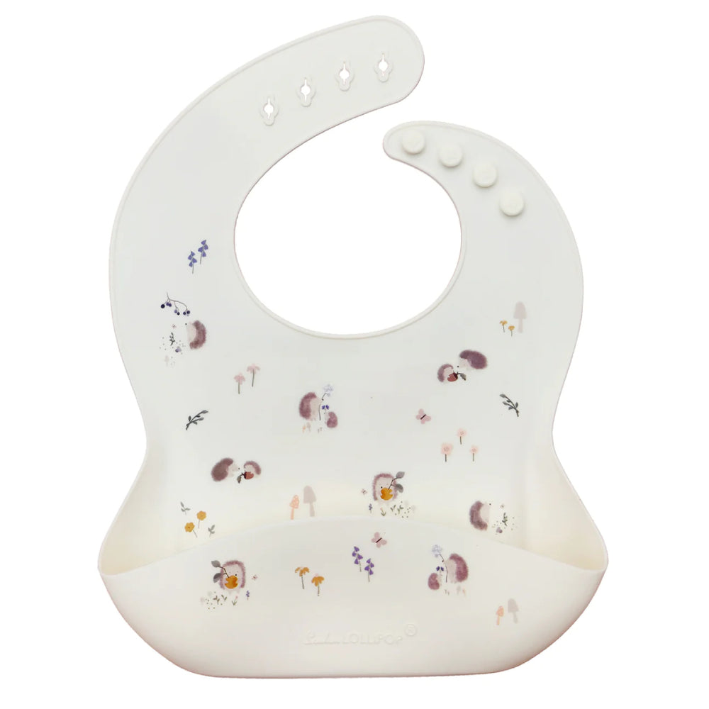 Loulou Lollipop Silicone Bib - Hedgehogs Printed