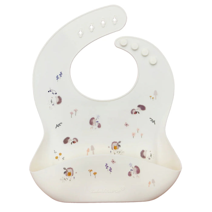 Loulou Lollipop Silicone Bib - Hedgehogs Printed