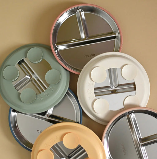 Minika Stainless & Silicone Suction Plate - Shell
