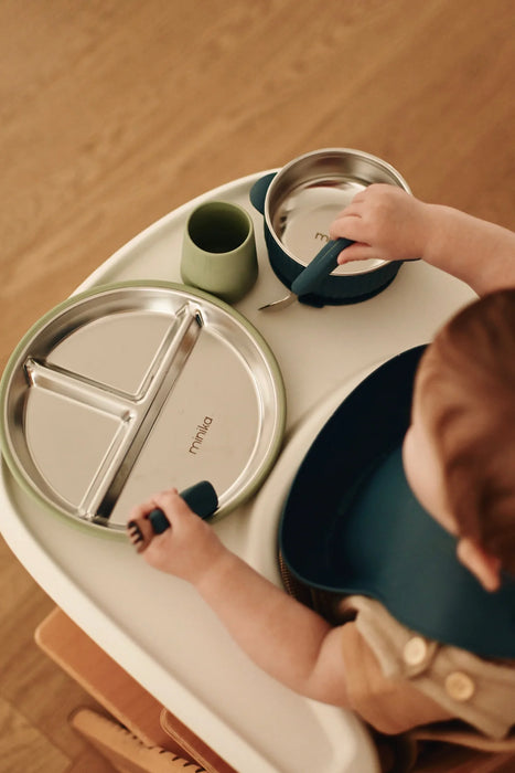 Minika Stainless & Silicone Suction Plate - Blsuh