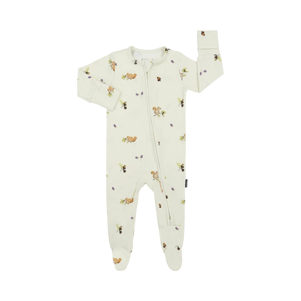 Belan.J Footed Zipper Sleeper - Squirrels