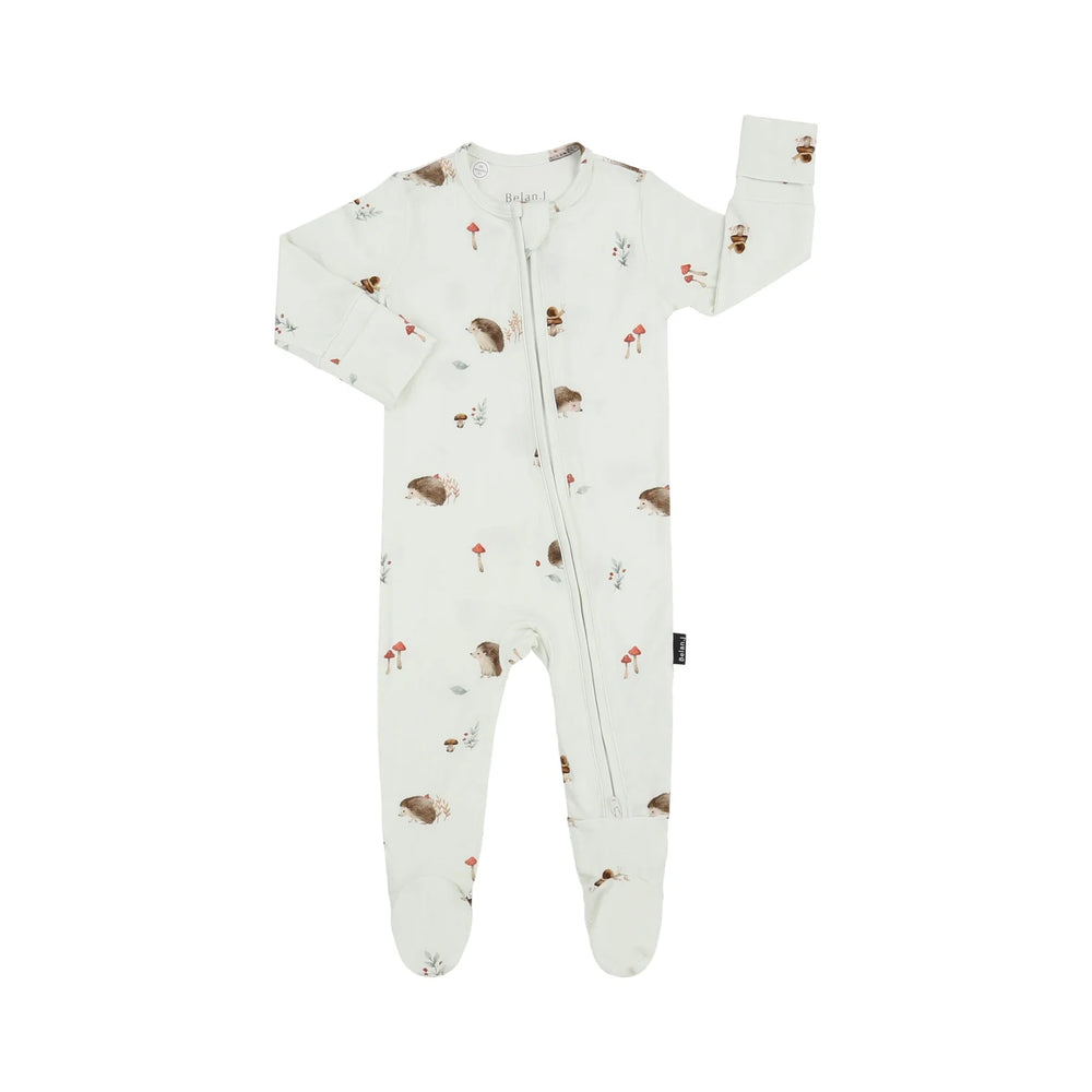 Belan.J Footed Zipper Sleeper - Hedgehogs