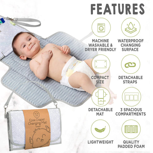 KeaBabies Ezee Diaper Changing Pad - Gray Mod
