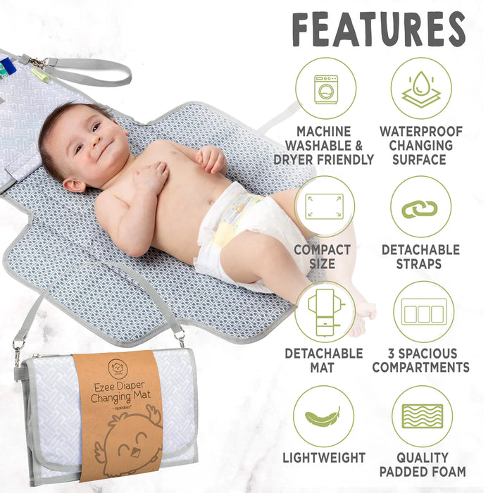 KeaBabies Ezee Diaper Changing Pad - Gray Mod