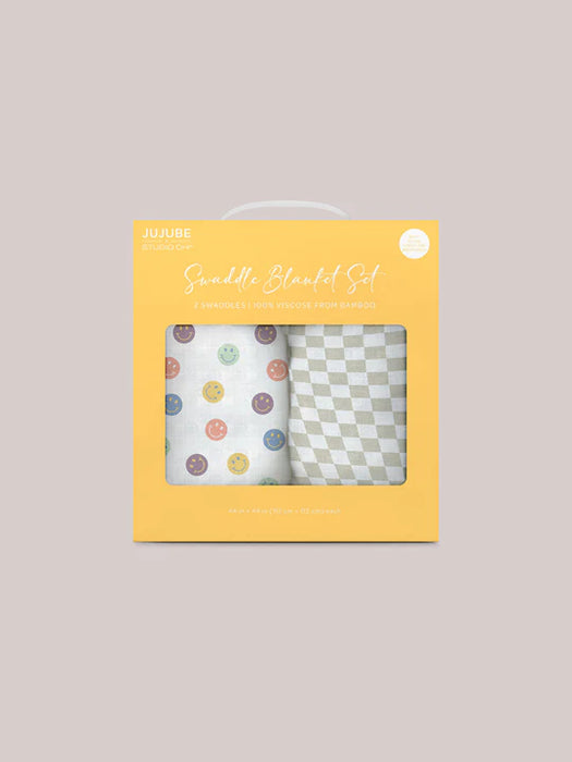Ju-Ju-Be Swaddles Blanket 2pc Set - Happy Baby Vibes