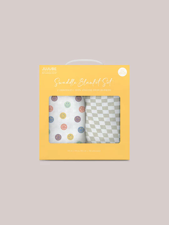 Ju-Ju-Be Swaddles Blanket 2pc Set - Happy Baby Vibes