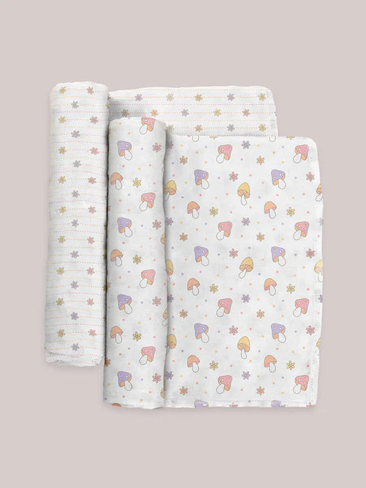 Ju-Ju-Be Swaddles Blanket 2pc Set - Mushy Love