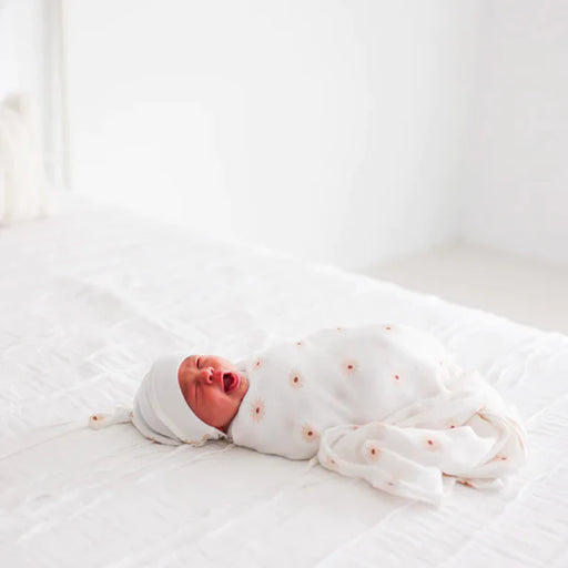 Lulujo Swaddle Blanket Muslin Cotton - Daisies 100cmx100cm