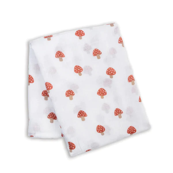 Lulujo Swaddle Blanket Muslin Cotton - Mushroom 100cmx100cm