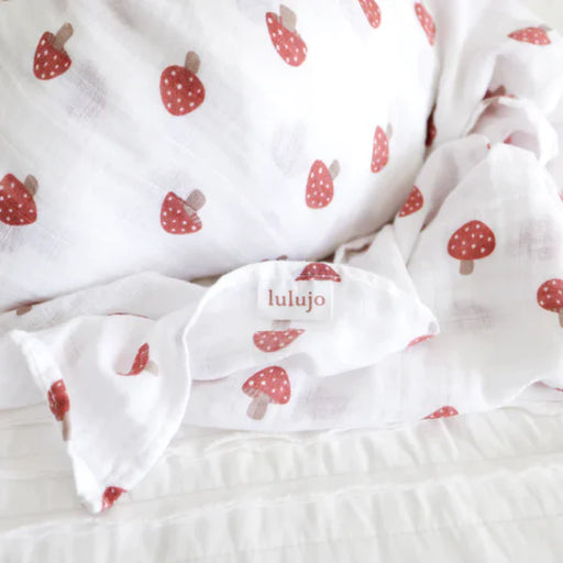 Lulujo Swaddle Blanket Muslin Cotton - Mushroom 100cmx100cm