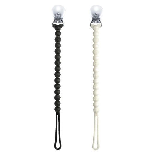 Razbaby Silicone Pacifier Holder 2pk - Black/White