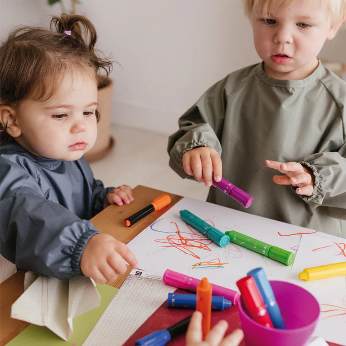 Perlim Pinpin Bib With Sleeves -  2-4T Moss