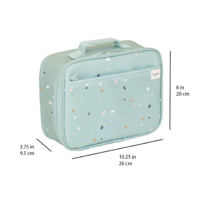3 Sprouts Terrazzo Recycled Lunch Bag - Green