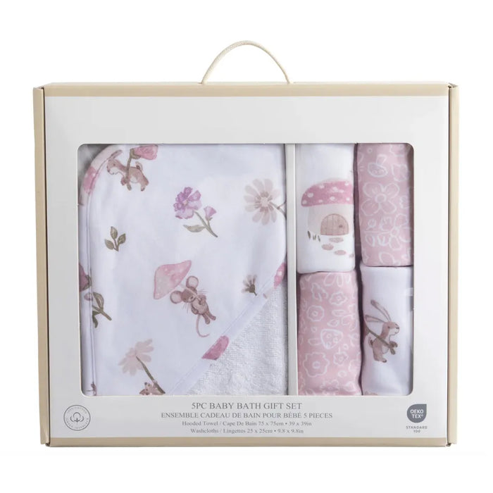 Living Textiles Bath Gift Set 5pc - Mushroom House