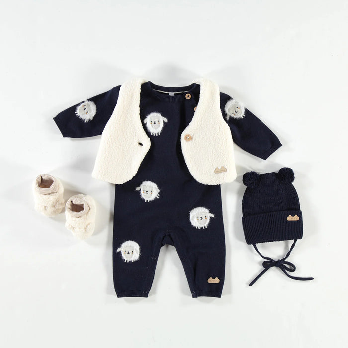 Souris Mini Knit One Piece - Navy Blue