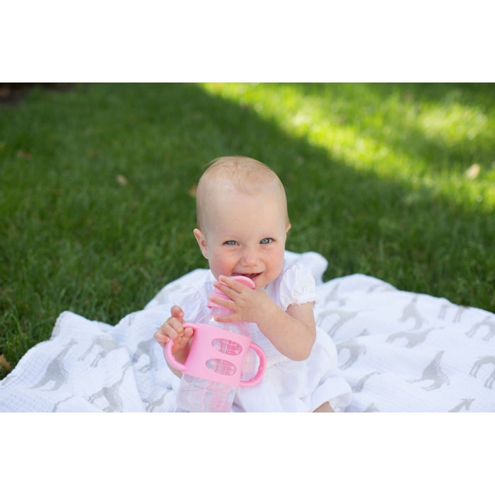 Dr Brown's Sippy Straw Bottle w/ Silicone Handles 250ml 1pk - Pink