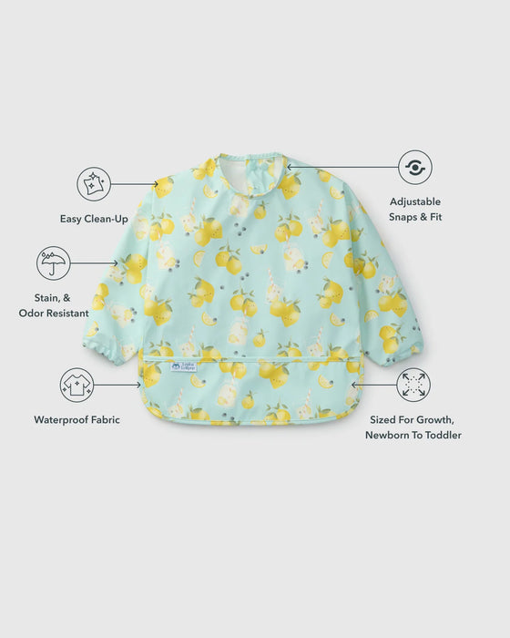 Loulou Lollipop LongSleeve Waterproof Bib - Lemon Squeezy