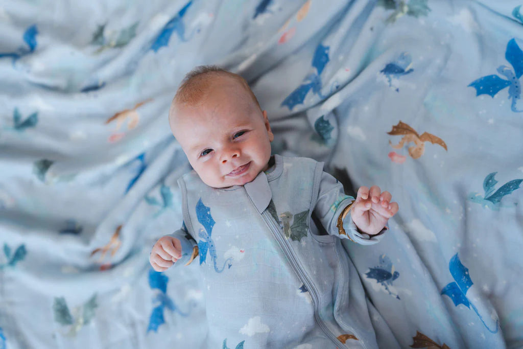 Loulou Lollipop Muslin Quilt Blanket - Magical Dragons