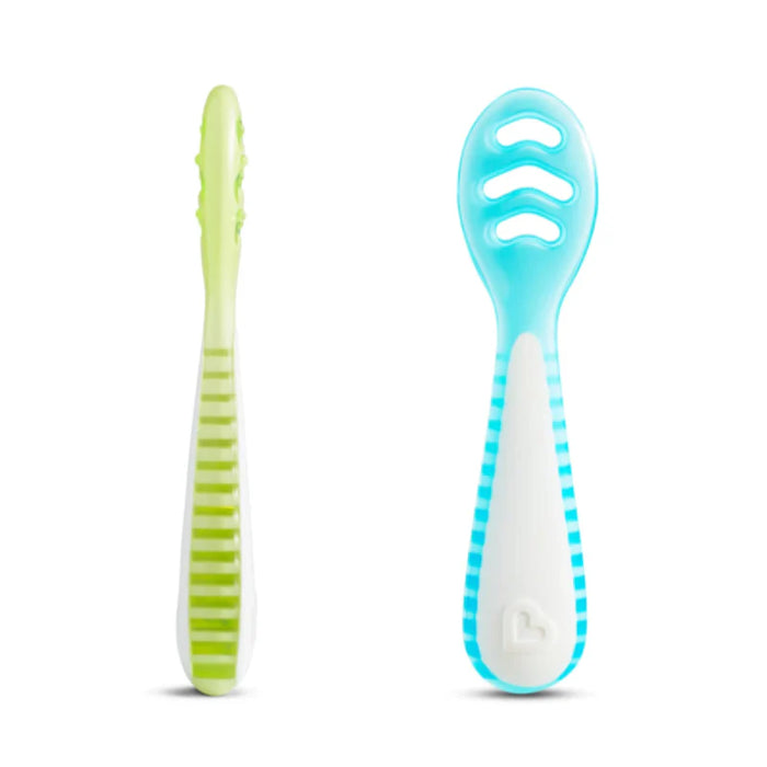 Munchkin 2pk Gentle Dip Self Feeding Utensils - Blue/Green
