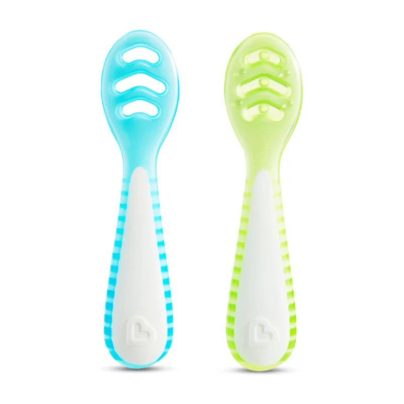 Munchkin 2pk Gentle Dip Self Feeding Utensils - Blue/Green