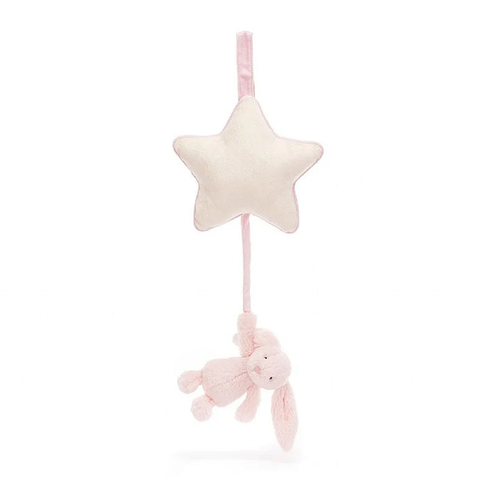 Jellycat Bushful Pink Bunny Musical Pull