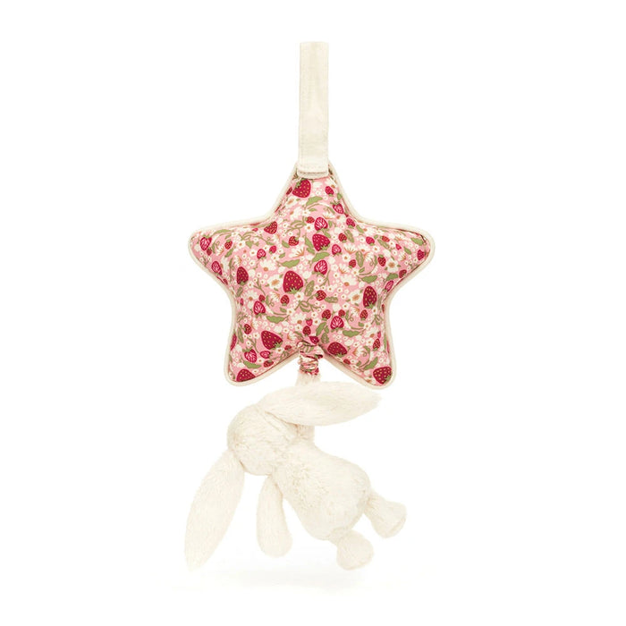 JellyCat Amuseables Blossom Cream Bunny Berry Musical Pull