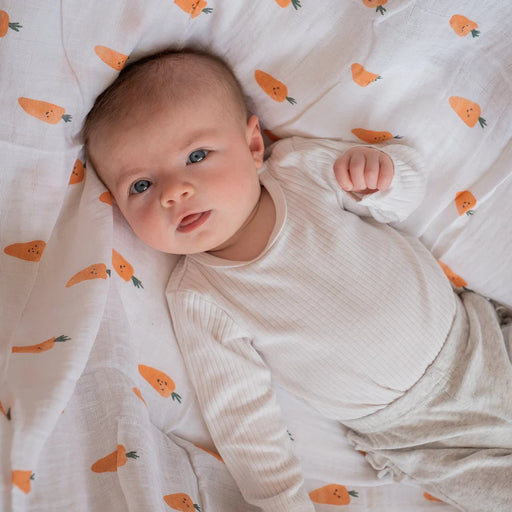 Perlim Pinpin Cotton Muslin Blanket - Carrots