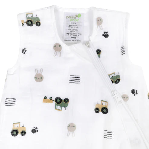 Perlim Pinpin Muslin Sleep Bag 0.7T - Tractors  MS606U-TR