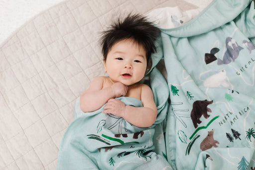Loulou Lollipop Muslin Swaddle - World Map