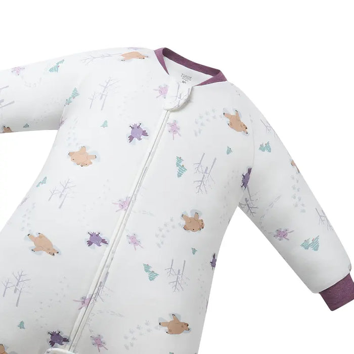 Nest Designs Organic Long Sleeve Footed Sleep Bag 1.0T - Snow Angels
