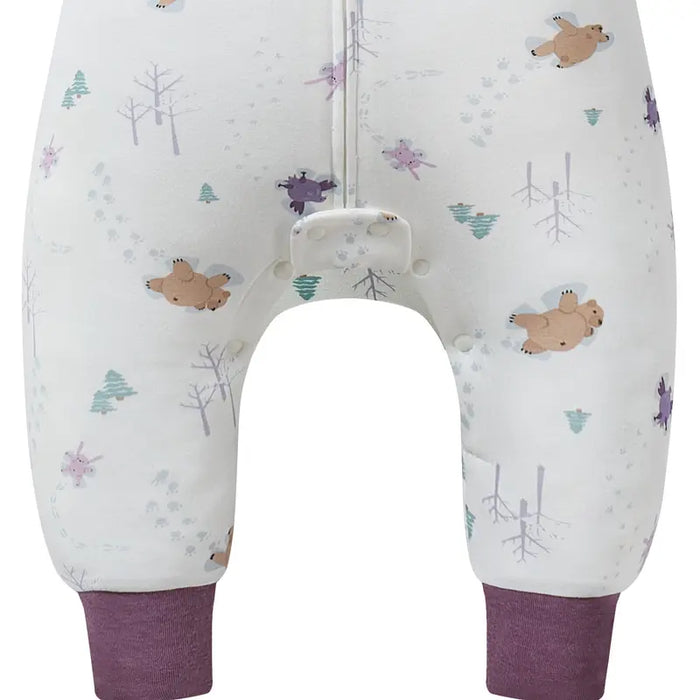 Nest Designs Organic Long Sleeve Footed Sleep Bag 1.0T - Snow Angels