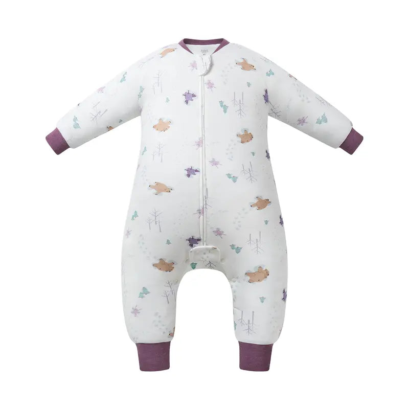 Nest Designs Organic Long Sleeve Footed Sleep Bag 1.0T - Snow Angels