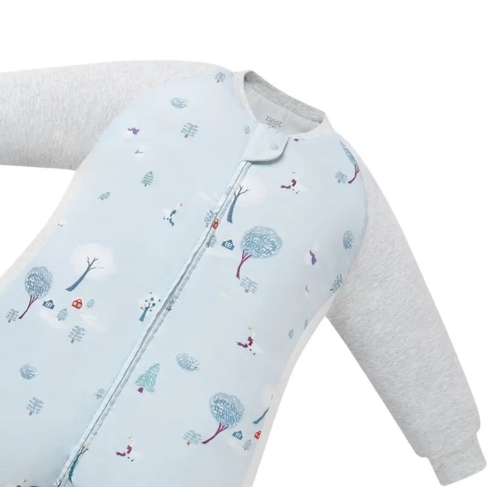 Nest Designs Bamboo Long Sleeve Footed Sleep Bag 2.5T - Snowy Snuggles
