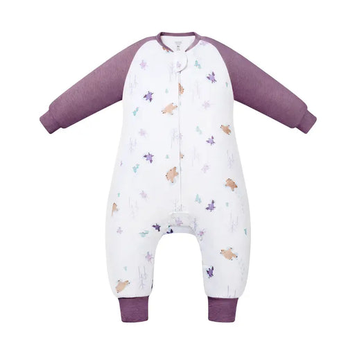 Nest Designs Bamboo Long Sleeve Footed Sleep Bag 2.5T - Snow Angels