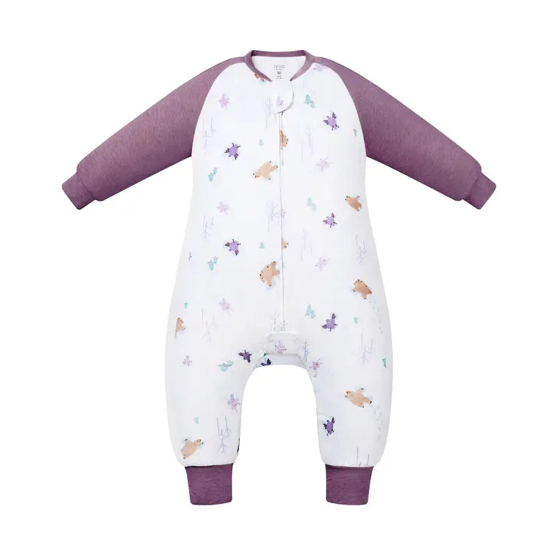 Nest Designs Bamboo Long Sleeve Footed Sleep Bag 2.5T - Snow Angels