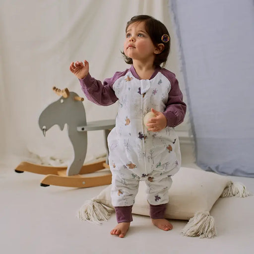 Nest Designs Bamboo Long Sleeve Footed Sleep Bag 2.5T - Snow Angels