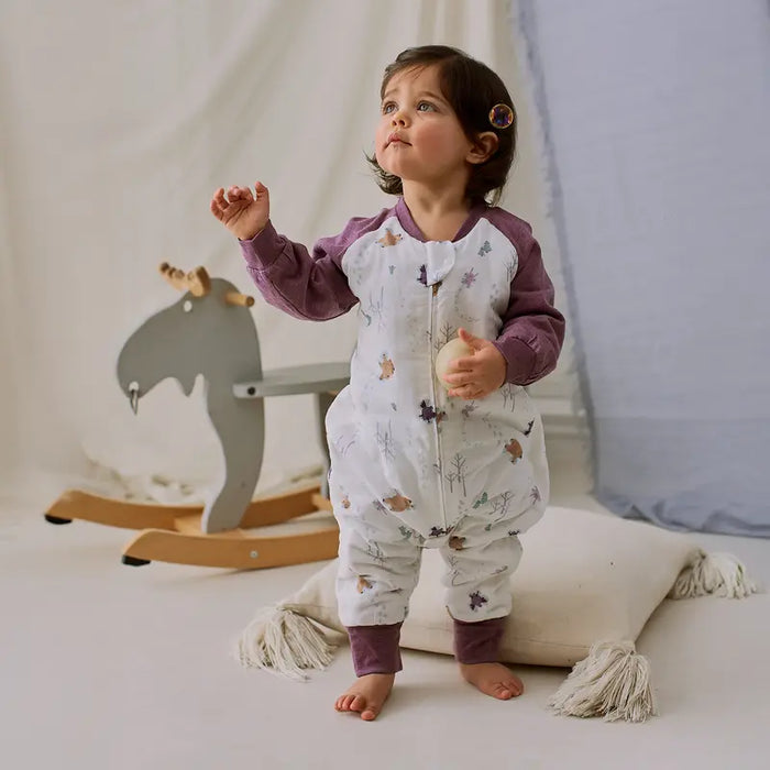 Nest Designs Bamboo Long Sleeve Footed Sleep Bag 2.5T - Snow Angels