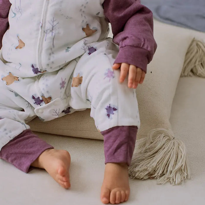 Nest Designs Bamboo Long Sleeve Footed Sleep Bag 2.5T - Snow Angels